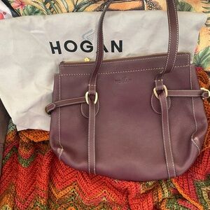 Hogan Brown Leather Women's HandBag- Italian